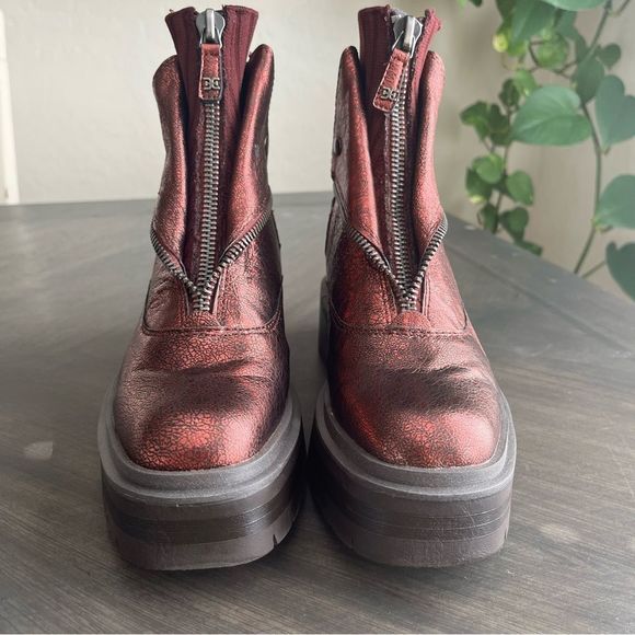 SAM EDELMAN Lind Moto Boots in Bordeaux Leather Size 8 - Picture 8 of 15